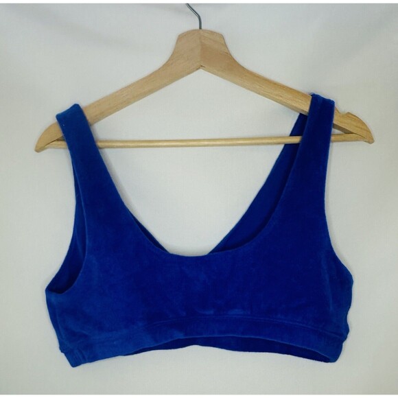 OFFLINE By AERIE Blue Terry Recharge Least Support Bralette SIZE LARGE NWT - Picture 2 of 8